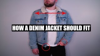 How Should A Jean Jacket Fit   Mens Denim Jacket Fit Guide [upl. by Ardekal]