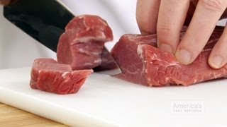 Super Quick Video Tips How Not to Mangle Your Meat when Portioning with a Chefs Knife [upl. by Aubarta]