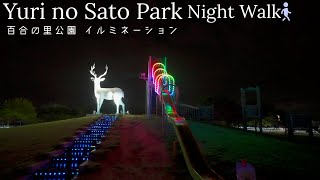 散策 福井県 坂井市 百合の里公園のイルミネーション 夜歩き 観光旅行 [upl. by Abate]