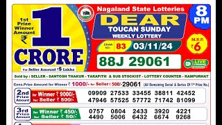 🔴Lottery Sambad Live 0800pm 031124 Nagaland State Dear Lottery Result Pdf Download [upl. by Andrew554]