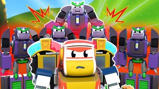 EVIL ROBOT creates an ARMY OF CLONES Help SUPER ROBOT  Robot and Police Car Transform [upl. by Nosille966]