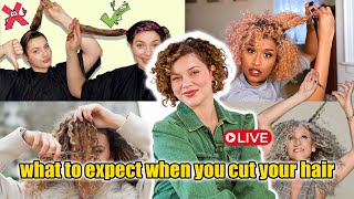 THE BIGGEST THINGS YOU NEED TO CONSIDER BEFORE CUTTING YOUR CURLY HAIR live qampa with a hairstylist [upl. by Kerek]