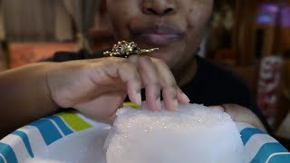 Pouring Water on Powdery Ice to make Slush Ice Cake [upl. by Mourant]