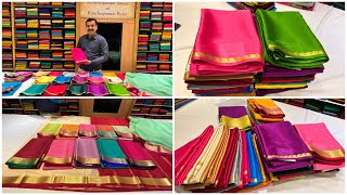 Bangalore Malleshwaram pure Mysore silk sarees single saree courier available  Lehangas  menswear [upl. by Netsirhk]