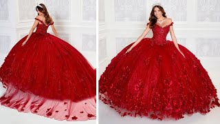 Ideas de vestidos estilo princesa en rojo para fiestas y quinceañeras [upl. by Heinrike]