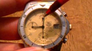 How to set time amp date on Tag Heuer 2000 Series Quartz Chronograph Watch Dubois Depraz Calibre 185 [upl. by Aevin]