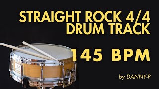 Straight Rock 44 Drum Track 145 BPM [upl. by Alakam435]