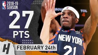 Damyean Dotson Full Highlights Knicks vs Spurs 20190224  27 Pts 2 Ast 5 Rebounds [upl. by Besnard545]