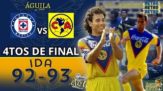 Águila Retro  Cruz Azul vs América  4tos de final Ida  Temp 9293  Águila en linea [upl. by Egrog]