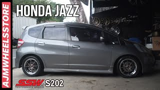 MODIFIKASI HONDA JAZZ VELG SSW S200  AJMHEELSSTORE [upl. by Patton661]