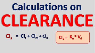 Calculations on clearance  Renal and metabolic clearance [upl. by Arrac]