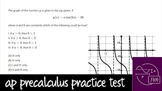 AP Precalculus Practice Test Unit 3 Question 29 Transforming a Tangent Function on a Graph [upl. by Salokin]