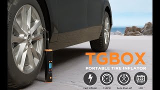 TGBOX Tire Inflator Portable Air Compressor 150 PSI Fast Inflation amp Cordless [upl. by Naxela]