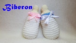 Biberon alluncinetto  Tutorial idea Bomboniera nascitaBattesimo  Crochet baby bottle [upl. by Eradis]