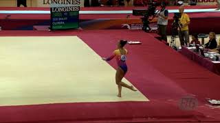 OLIVEIRA Lorrane BRA  2018 Artistic Worlds Doha QAT  Qualifications Floor Exercise [upl. by Weisbrodt]