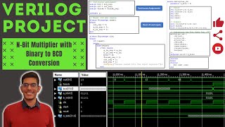 N bit Multiplier in Verilog with code Verilog Project  Xilinx Vivado  Electronics Project [upl. by Tijnar]