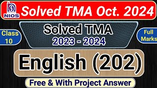 NIOS Class 10 English Solved TMA 202324 [upl. by Beore144]