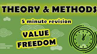 Sociology ⏱ 5 minute revision ⏱– THEORY amp METHODS  VALUE FREEDOM DEBATE Paper 1 amp Paper 3 [upl. by Nosrej]