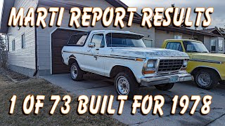 Marti Report Reveals a Low Build Number for This 78 Ford Bronco Ranger XLT [upl. by Notwen]