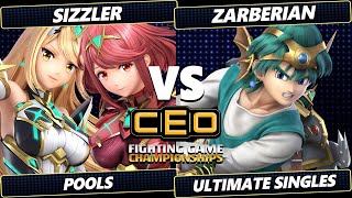 CEO 2024  Sizzler Pyra Mythra Vs Zarberian Hero Smash Ultimate  SSBU [upl. by Okir]