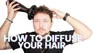 HOW TO DIFFUSE HAIR  STRAIGHT HAIR TO CURLS  DIFFUSING NATURAL CURLS [upl. by Manny]