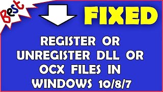 Register Or Unregister DLL Or OCX Files In Windows 1087 [upl. by Acnaiv370]