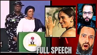 Watch How People Reacted amp Offered Meghan Clothes to Cover up  First Ladys Full Speech [upl. by Leuqer]