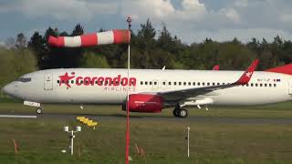 Corendon Airlines Europe B737800 Landing Groningen Airport Eelde [upl. by Larina]