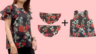 You dont have to be a tailor Sewing butterfly sleeve blouse is easy [upl. by Tennek]