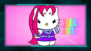 How to Draw Hello Kitty Starfire Neon Light drawing and coloring video drawtube28 [upl. by Rahcir]