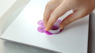 632 Purple flowers  Easy Painting ideas  Acrylic Painting for beginners  Designer Gemma77 [upl. by Midge]