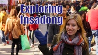 Visiting Insadong street 인사동 in Seoul for Korean culture buying souvenirs amp street food [upl. by Waxler]