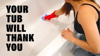 How to Clean a Bathtub Cleaning Motivation [upl. by Gnuy743]