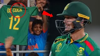 Quinton De Kock watered in Shame when Everyone start laughing at fans misspelt Jersey in Pak vs SA [upl. by Ellenrahc273]