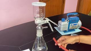 how to use abron millipore filteration setup having filter holder clamp flask funnel for vacuum pump [upl. by Mellicent]