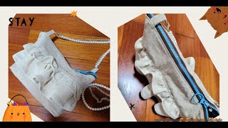 フリルトートバッグ作りました！DIY bag [upl. by Talya]