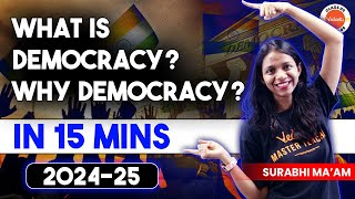 What is democracy Why democracy in 15 mins  CBSE 09 SST  Class 9 202425 [upl. by Himelman]