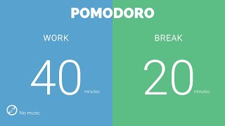 40  20 Pomodoro Timer  No music  Study for dreams  Deep focus  Study timer [upl. by Anitnamaid]