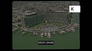 1960s Aerials Over Miami Beaches amp Hotels 35mm [upl. by Enelime]