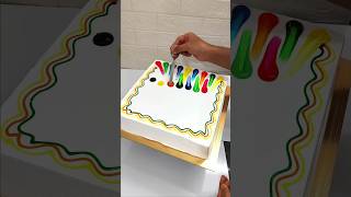 2kg Square Vanilla Cake Rainbow 🌈 Colour Design cake cakeart shorts shortsfeed video youtube [upl. by Sky]