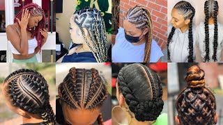 Super Cute Braids Hairstyles  Straight Back Cornrow Braids  All Back Cornrows Braids [upl. by Darrow962]