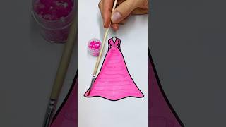 Pink Princess ✨💖✨Glitter Art Dress 🎨 glitter glitterdress colorfulcreativekids pink color [upl. by Gilboa748]