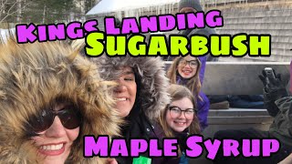 Kings Landing Sugarbush Maple syrup on snow New Brunswick adventure [upl. by Lillian104]