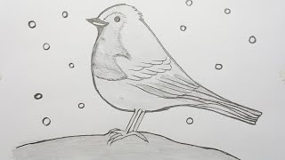 how to draw a bird Bird drawing tutorial [upl. by Grimbal]