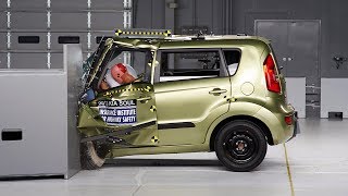 2013 Kia Soul driverside small overlap IIHS crash test [upl. by John]