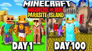 I Survived 100 Days in a PARASITE ISLAND in Hardcore Minecraft [upl. by Ahsimal963]