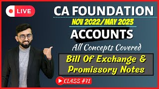 Bill Of Exchange and Promissory Notes CA Foundation  CA Foundation Accounts  100 Chapter Covered [upl. by Leonora]