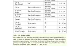 Walkin Interview ITIDiplomaMPharmaMS BPharma At SBL Pvt Ltd [upl. by Lahcym]