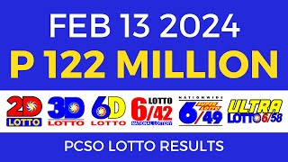 Lotto Result February 13 2024 9pm PCSO [upl. by Slotnick139]