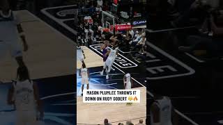 PLUMLEE DIDN’T HOLD BACK 😳🔥 NBA rudygobert basketball dunk [upl. by Milurd]